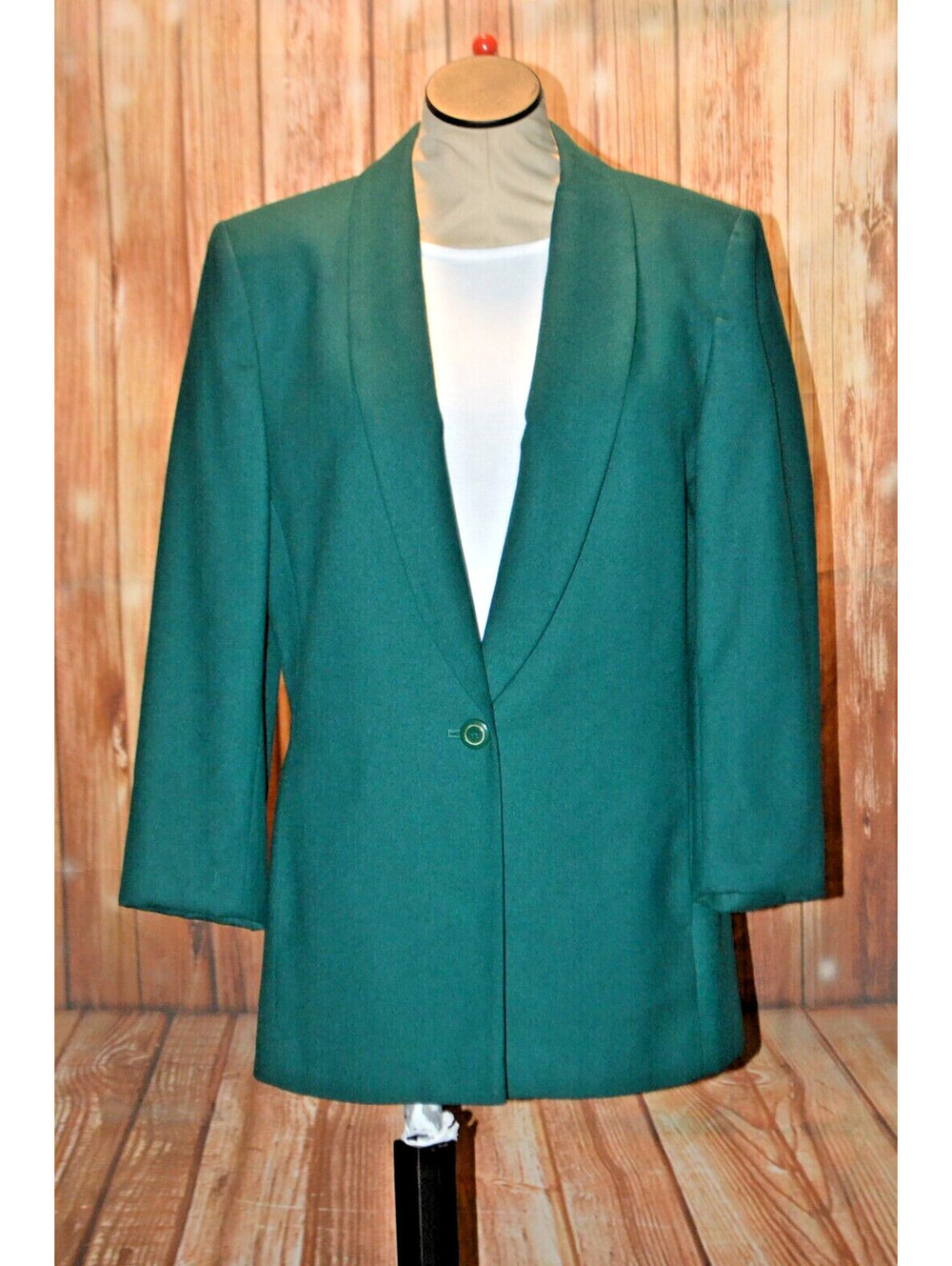 VTG Miss Pendleton Women 100% Wool Green 1 Button Blazer Sz 10